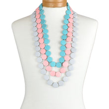 Load image into Gallery viewer, THSJ1271: Light Grey: Round Wooden Necklace