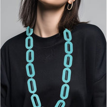 Load image into Gallery viewer, THSJ1276: Teal Green: Chunky Wooden Necklace