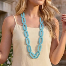 Load image into Gallery viewer, THSJ1276: Teal Green: Chunky Wooden Necklace