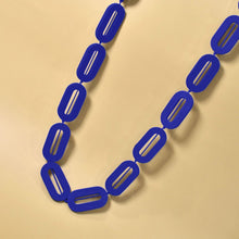 Load image into Gallery viewer, THSJ1279: Navy: Chunky Wooden Necklace