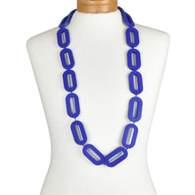 Load image into Gallery viewer, THSJ1279: Navy: Chunky Wooden Necklace