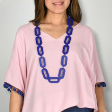 Load image into Gallery viewer, THSJ1279: Navy: Chunky Wooden Necklace