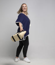 Load image into Gallery viewer, THSK1054: Navy Blue: Emily Kaftan Top