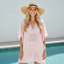 Load image into Gallery viewer, THSK1056: Sweet Pink: Lace Kaftan Top