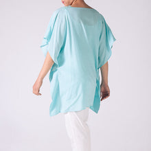 Load image into Gallery viewer, THSK1057: Baby Blue: Lace Kaftan Top