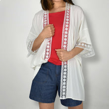 Load image into Gallery viewer, THSK1058: White: Lace Kimono