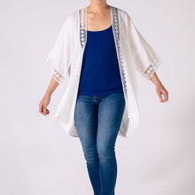 Load image into Gallery viewer, THSK1058: White: Lace Kimono