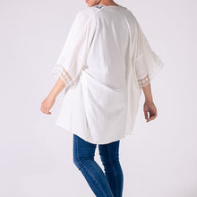 Load image into Gallery viewer, THSK1058: White: Lace Kimono