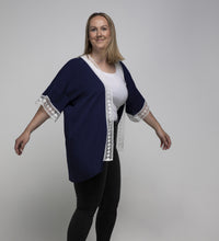 Load image into Gallery viewer, THSK1059: Navy: Lace Kimono
