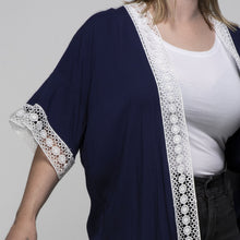 Load image into Gallery viewer, THSK1059: Navy: Lace Kimono