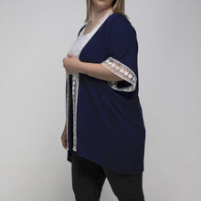Load image into Gallery viewer, THSK1059: Navy: Lace Kimono