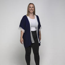Load image into Gallery viewer, THSK1059: Navy: Lace Kimono