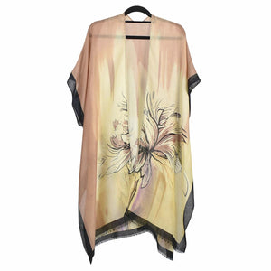 Floral Print Kimono | Brown