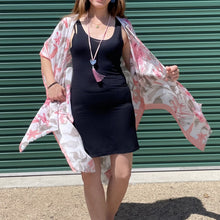 Load image into Gallery viewer, THSK1062: White: Floral Print Kimono