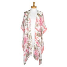 Load image into Gallery viewer, THSK1062: White: Floral Print Kimono