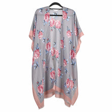 Load image into Gallery viewer, Floral Print Kimono | Grey
