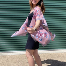 Load image into Gallery viewer, THSK1064: Pink: Floral Print Kimono