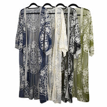 Load image into Gallery viewer, THSK1066: Black: Floral Lace Kimono