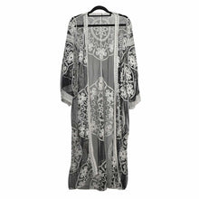 Load image into Gallery viewer, THSK1066: Black: Floral Lace Kimono