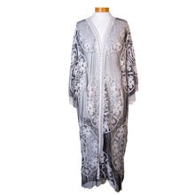 Load image into Gallery viewer, THSK1066: Black: Floral Lace Kimono