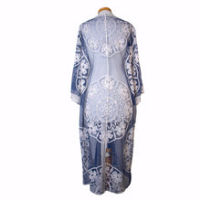 Load image into Gallery viewer, THSK1067: Navy: Floral Lace Kimono