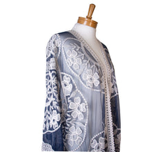 Load image into Gallery viewer, THSK1067: Navy: Floral Lace Kimono