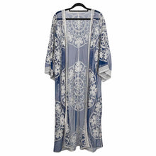 Load image into Gallery viewer, THSK1067: Navy: Floral Lace Kimono