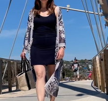 Load image into Gallery viewer, THSK1067: Navy: Floral Lace Kimono