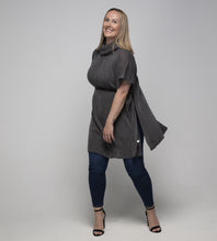 Load image into Gallery viewer, THSP1025: Grey: Cowl Neck Poncho