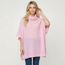 Load image into Gallery viewer, THSP1026: Pink: Cowl Neck Poncho