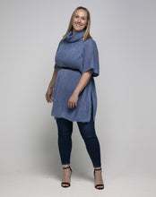 Load image into Gallery viewer, THSP1027: Egyptian Blue: Cowl Neck Poncho - J'adore Gifts