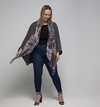 Load image into Gallery viewer, THSP1028: Grey: Bat Wing Cardigan Cape