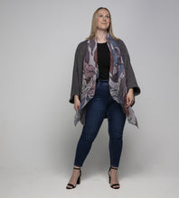 Load image into Gallery viewer, THSP1028: Grey: Bat Wing Cardigan Cape