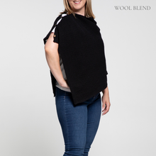 Load image into Gallery viewer, THSP1032: Black: Angie Poncho