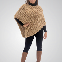 Load image into Gallery viewer, THSP1063: Camel: Plush Faux Fur Poncho