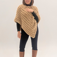 Load image into Gallery viewer, THSP1063: Camel: Plush Faux Fur Poncho