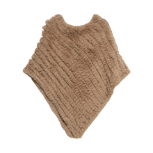 Load image into Gallery viewer, THSP1063: Camel: Plush Faux Fur Poncho