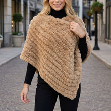 Load image into Gallery viewer, THSP1063: Camel: Plush Faux Fur Poncho
