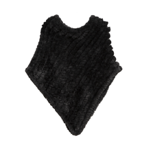 Load image into Gallery viewer, THSP1064: Plush Black: Faux Fur Poncho
