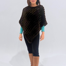 Load image into Gallery viewer, THSP1065: Brown: Plush Faux Fur Poncho