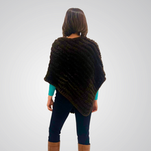 Load image into Gallery viewer, THSP1065: Brown: Plush Faux Fur Poncho