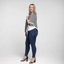 Load image into Gallery viewer, THSP2023: Black: Herringbone w Button Poncho