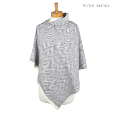 Load image into Gallery viewer, THSP2024: Grey: Herringbone w Button Poncho