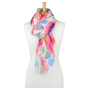Flower Drawing Scarf | Pink