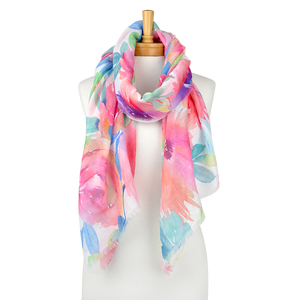 Flower Drawing Scarf | Pink