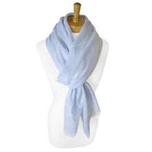 Load image into Gallery viewer, THSS2309: Baby Blue: Plain Lurex Strip Scarf