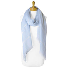 Load image into Gallery viewer, THSS2309: Baby Blue: Plain Lurex Strip Scarf