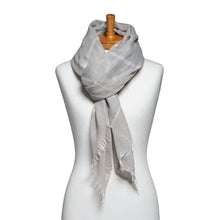 Load image into Gallery viewer, THSS2311: Grey: Plain Lurex Strip Scarf