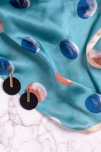 Load image into Gallery viewer, THSS2331: Aqua: Dotted Square Scarf