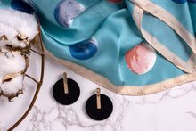 Load image into Gallery viewer, THSS2331: Aqua: Dotted Square Scarf